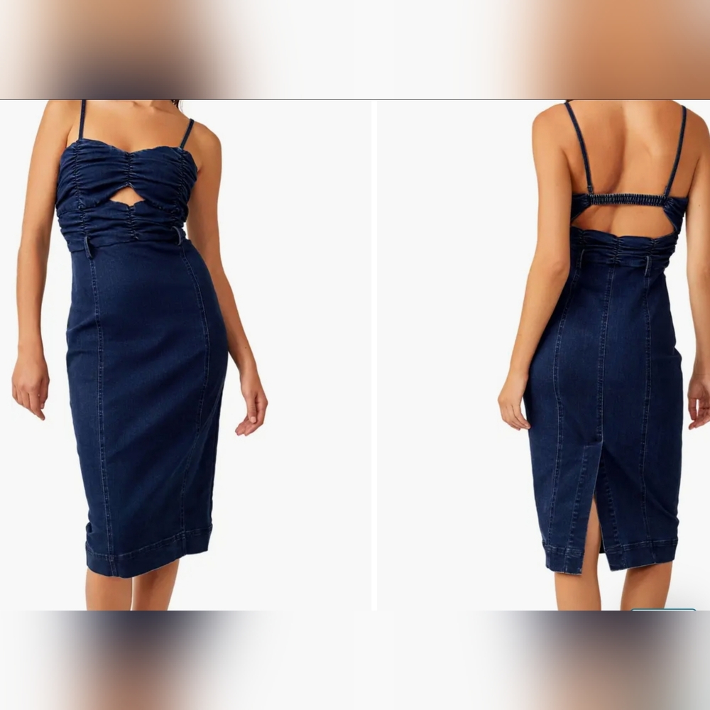Free People Navy Denim Dress
